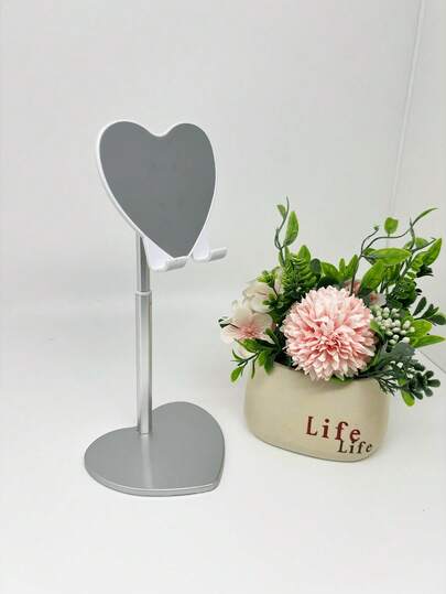 Premium ABS + Aluminiumlegierung höhenverstellbarer Schreibtisch-Handyhalter, multifunktional in Herz- und Pfirsichform, höhenverstellbar, geeignet für Live-Streaming und bequeme Nutzung mit Smartphone und Tablet, kompatibel mit iPhone, Android-Handy, Geschenk zum Geburtstag, für Familie, Freunde, Handyhalterung, Handyzubehör