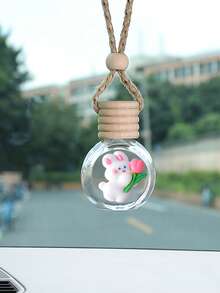 1pc Car Interior Pendant Perfume Bottle Empty Bottle Car Rearview Mirror Pendant Car Interior Decoration