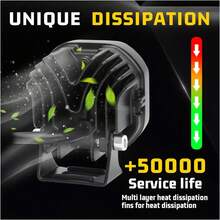2 Pieces Magnifying Glass Headlights LED Spot Light 5 Modes With Strobe Devil Eye For Motorcycle And Car - Black - View 8