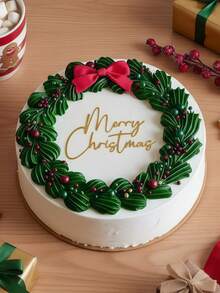1pc/3pcs/5pcs Merry Christmas Cake Topper, Christmas Cake Decoration, Winter Cake Decoration, Christmas Party Cake Decoration, Christmas Dessert Decoration, Christmas Baking Decoration, Christmas Baking Supplies, Kitchen Baking Decoration, Baking Decoration, Baking Supplies, Cake Supplies, Furniture Kitchen Essentials, Holiday Gifts - Gold - View 3