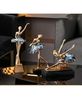 1 pieza Figura decorativa de bailarina de lujo y diseño moderno, decoración del hogar para la entrada, sala de estar, gabinete de TV, gabinete de vino, decoración festiva
