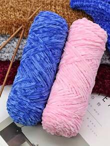 3 件套豪华天鹅绒纱线套装 - 柔软涤纶雪尼尔纱线，适用于 DIY 针织和钩编，有白色、米色、蓝色、棕色、紫色、绿色、黑色、灰色可供选择