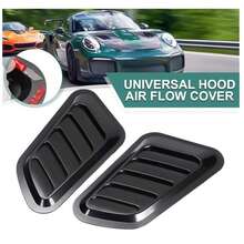 Automobile Engine Hood Ventilation Cover, Universal Air Intake Cover, Turbocharged Engine Hood Ventilation Cover, Automobile Engine Hood (Black) - 2pcs - View 2