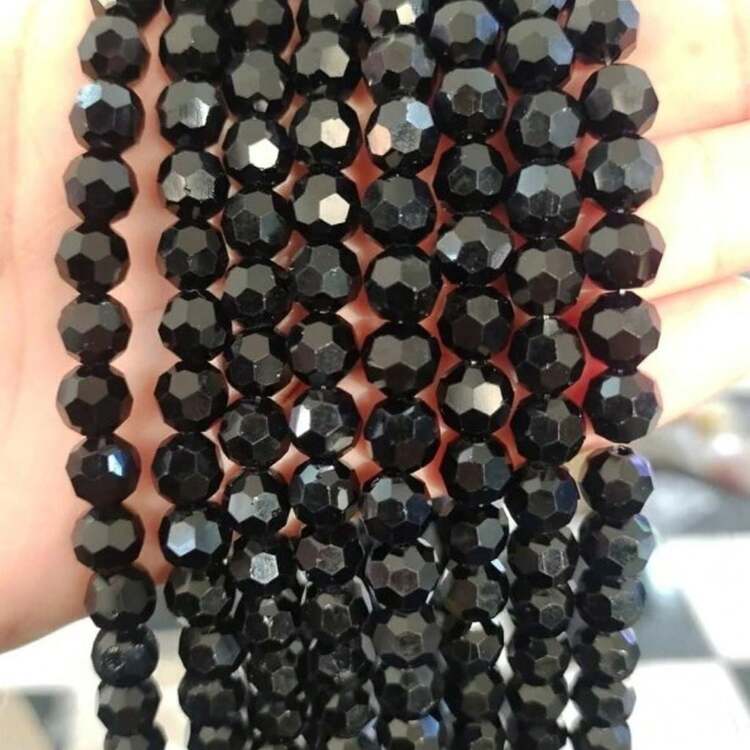 8MM Round Crystal Wire - Màu đen sữa - Xem 1