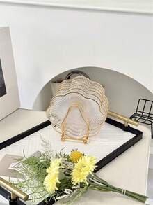 1/2/4/6pcs Food Trays, For Holding Desserts, Cakes - Transparent Lace Plate 15cm - View 5