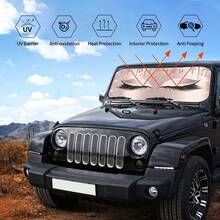 1pc Foldable Car Windshield Sun Shade, Ultimate UV Protection For Car Interior, Fits Windshield Of Cars, SUVs, Trucks, Auto Accessories - 150cm*70cm - View 5