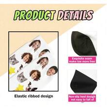 1PC Socks With Custom Face Patterns - Custom Photo - Version Socks, Personalized Design Socks, Custom - Printed Style Socks, Photo - Featured Socks, Socks As Gifts, Suitable Gifts For Christmas, Valentine's Day And Birthdays, Appropriate Gifts For Friends And Family - Black - View 4