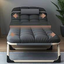 Full Bed With Upholstered And Pillows For Home Leisure, Guest Bed - Adjustable Single Sofa Bed, Durable Iron Rack, Easy To Transport And Store, A Must-Have Guest Bed For Christmas Home - Xám - Xem 10