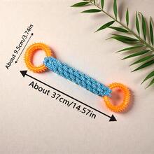 1pc Heavy-Duty Chewproof Dog Rope Toy - Bite-Resistant Dental Cleaning Rope With Double Handle Knot, Tough Chew Toy For Aggressive Chewers, Interactive Tug-Of-War Game, Compatible With All Dog Breeds (Orange/Blue) - Ideal Puppy Teething Toy, Rope Dog Toy Recommended For Small And Medium Dogs