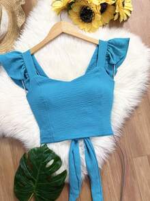 Women Tops - Teal Blue - View 3