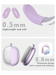 适用于 Max 的 4 合 1 硅胶保护套，适用于 Max（2024/2020）的透明柔软 TPU 耳罩套/耳垫保护套/头带套，兼容 Apple AirPod Max (USB-C) 的透明配件 - 彩色 - 查看 3