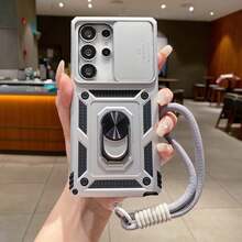 حافظة هاتف مضادة للسقوط متوافقة مع 16 Pro Max ذات حامل دوار بمعيار عسكري 2 في 1 مقاومة للصدمات، مناسبة ل- Redmi Note 11/12/13 Pro+، Pixel 9 Pro، Apple 11/12/13/14/15 Pro Max، A14/A24/34/35/54/55 S23/24 S22 Ultra، OPPO، VIVO