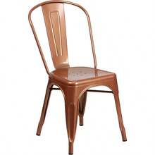Commercial Grade Copper Metal Indoor-Outdoor Stackable Chair - Copper - View 3