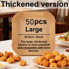 200/100/50pcs Air Fryer Liners, Non-Stick Paper Sheets For Baking, Roasting & Microwave - Easy Clean, Individual Paper For Healthier Cooking - Hotel & Commercial Use