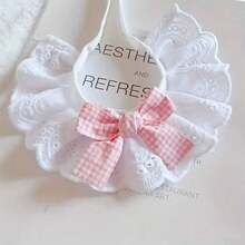 1 件可爱猫项圈、宠物围巾围兜、狗口水围兜、宠物配饰、公主风格格子领结围巾 - 粉色 - 查看 6