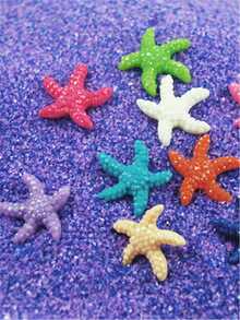 30 piezas pendientes, accesorios para el cabello y decoraciones de manualidades DIY con forma de estrella de mar con lentejuelas brillantes - Multicolor - Ver 7