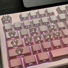 40 Stücke transparente Katzenpfoten Tastatur Aufkleber, 3D Katzenpfoten Tastatur Aufkleber, Nagelschutz, Gaming Tastatur Aufkleber, DIY stereoskopische Tastatur Aufkleber, inklusive transparentem Punktkleber, Büro- und Gaming-Zubehör