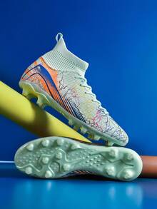 NICK Brand Autumn/Winter Global Football/Soccer Shoes, Super Cool AG Spikes Anti- Durable Cleats, Lightweight Breathable Natural Grass Field Shoes, Outdoor Team Sports Match Training Shoes, Fashionable Recommended Soccer Shoes - 2605C-moonlight - View 4