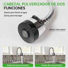 Mezcladora para Fregadero, Llave para Fregadero de Cocina, Grifos para Cocina, Grifo de Cocina Cuerpo Principal de Acero Inoxidable, Acabado Cromo Espejo, SP - 80013 - cromo - Ver 5