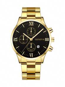 Alloy Quartz Men's High-End Luxury Watch Set, Electronic Sports Quartz Watch, Unisex Watch, Gift For Wedding - Multicolor - View 11