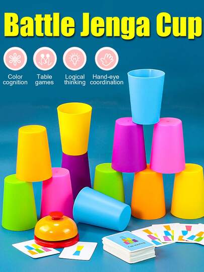 1 set di tazze impilabili, accessori per competizioni, resistenti agli urti, tazze per birra, tazze per l'acqua per bambini in plastica colorata, tazze per il ritmo, tazze per bevande per studenti di scuola primaria e secondaria, tazze per bevande di colore solido