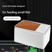 自动鱼缸喂食器,定时定量喂食器,小型鱼类专用喂食器,自动喂鱼装置,适用于斗鱼、金鱼,水族箱鱼类喂食机(不含电池) - 白色 - 查看 3