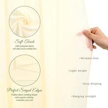 8 Panels 28" X 20ft Dusty Rose Wedding Arch Draping Chiffon Fabric For Ceremony, Arbor Drapery, Reception Decor, Party Sheer Backdrop Curtains, 2025 - Beige - View 4