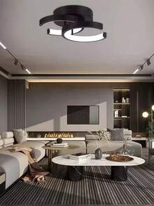Lámpara De Techo Moderna Decorativa, tres modos de iluminación, blanco cálido, luz fría, luz cálida, adecuada para cocina, dormitorio, se puede utilizar como luz de puerta y luz de pasillo,Fiestas, Regalos, Día de Reyes, Botiquines de Emergencia - Negro - Ver 10