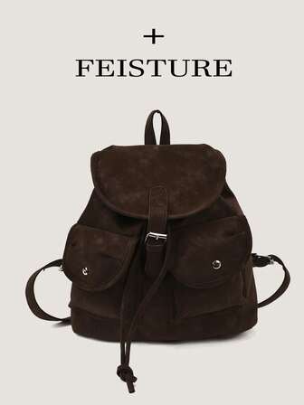 새로운 가을/겨울 멀티 포켓 드로스트링 백팩, 일상 외출, 데이트, 통근 및 학교에 적합한 가벼운 학생 백팩