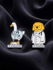 1/2pcs Unique Medical Nurse Doctor Stethoscope Metal Brooch Pin, Creative Cartoon Cute Pink Bow Brooch Pin For Clothes, Bags, Accessories. Ideal Gift For Theme Party, Perfect Present For Friends - Multicolor - View 7