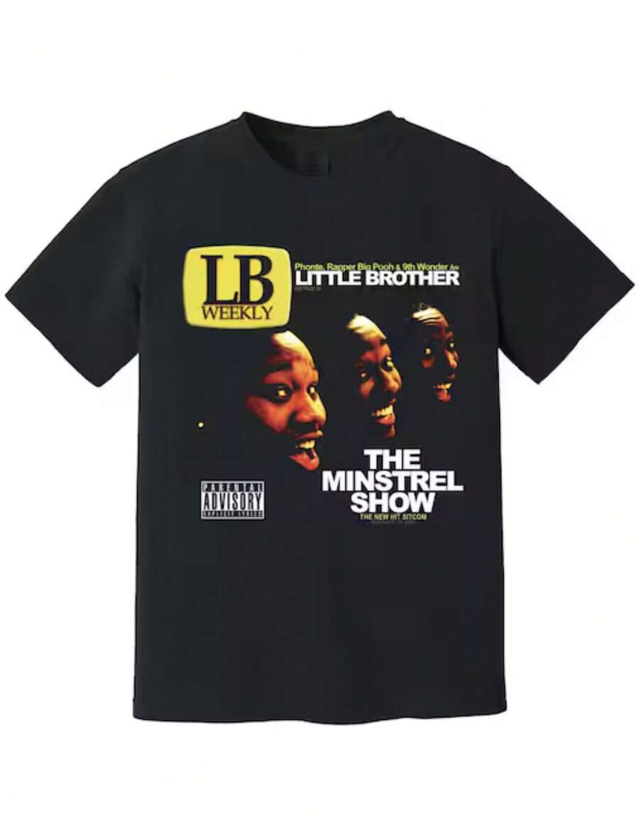 Little Brother Heavyweight T Shirt - The Minstrel Show, Phonte, Big Pooh, 9th Wonder, Justus League, Boom Bap Hip Hop NC - 黑色 - 查看 1