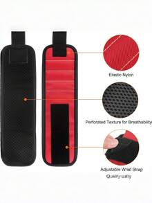 2-częściowa magnetyczna opaska na nadgarstek do śrub, 9 silnych magnesów, 3 rzędy nylonowej magnetycznej opaski na nadgarstek, magnetyczny uchwyt na narzędzia do wkręcania śrub, wiertła, czerwony, 3 rzędy, 5 rzędów, magnetyczna opaska na nadgarstek, zestaw narzędzi, akcesoria dla elektryków, magnetyczny chwytak do absorbowania śrub, magnetyczna opaska na nadgarstek (kolor, styl losowy)