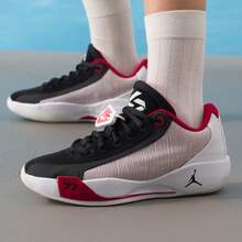 Nike Unisex Youth Cushioned Shock-Absorbing Basketball Sneakers - Black/White/Red - View 6