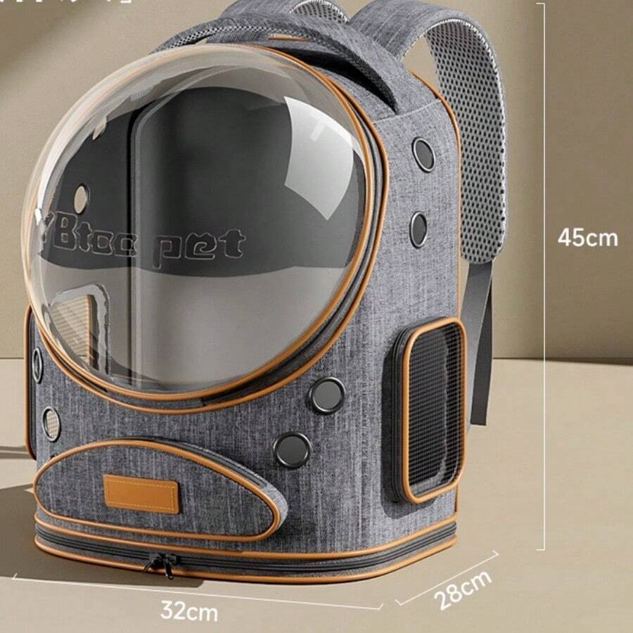 1 pezzo - Zaino Pet Space Capsule - Adatto a gatti e cani di piccola taglia per viaggiare leggeri - Grande capacità - Design a doppia spalla - Traspirante e visibile - Disponibili in diversi colori