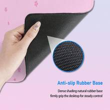 Pink Cherry Blossom Cat Mouse Pad,Large Cute Desk Mat,Kawaii Gaming Office Mousepad For Girls Women,Japanese Sakura Floral Aesthetic Rubber Base Mouse Keyboard Mat,31.5x12in - 80*30*0.2 - 查看 4