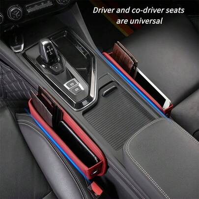 Premium Faux Leather Car Filler Organizer, Car Seat Gap Strips Seam Soft Filler Side Leak-Proof Filling Plug Spacer, Seat Gap Filler Storage Bag, Suitable For Keys, Mobile Phones, Made Of Soft Material, Universal Fit Central Console Higher Than, Multifunctional Console Side Pocket Accessories, Car Interior, Auto Accessories Decorations