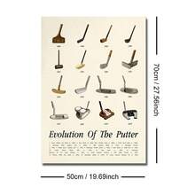 1 幅带框/无框高尔夫球杆演变史 1 号木杆 铁杆 复古帆布海报 运动比赛墙壁艺术印刷 极简主义男人窝男孩房间美学装饰画 适用于公寓、客厅、卧室、现代家居装饰 - 彩色 - 查看 9