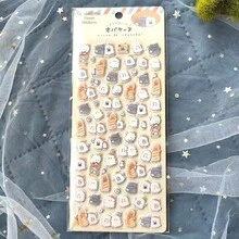 Pegatinas 3D oficiales de la familia Youkai, fantasmas lindos 3D, pegatinas decorativas de dibujos animados para teléfono, recompensa educativa para niños