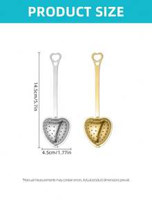 10 pezzi Infusore da tè a forma di cuore in acciaio inossidabile, filtro da tè a forma di cuore con manico lungo, pallina da tè, strumento per preparare il tè in ufficio, strumento per immergere condimenti, adatto per infusione di tè in foglie e tè di fiori, sacchetto per condimenti bolliti