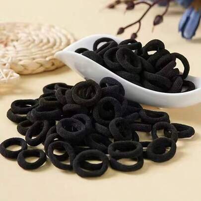 100 件/包 婴幼儿高弹力发带，黑色发带，不伤发饰