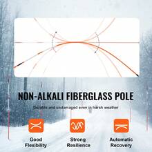 Driveway Markers, 50 PCS 48 Inch, 0.31 Inch Diameter, Orange Fiberglass Poles Snow Stakes With Reflective Tape, 12" Steel Drill Bit & Protection Gloves For Parking Lots, Walkways Easy Visibility - 50 PCS 48 Inches - View 4