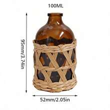 1pc 50/100ml Retro Grass Weaving Glass Diffuser Bottle - Transparent, No-Flame Required, Ideal For Home Freshness, Rattan Reed Diffuser, Diffuser For Home, Ideal Decor Gift For Christmas & New Years