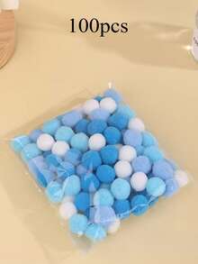 100 quả cầu len nhiều màu, sợi polyester, quả cầu len đàn hồi cao, quả cầu len giảm đau, phụ kiện trang trí thủ công tự làm cho học sinh, quả cầu len nhỏ dùng làm đồ dùng sổ lưu niệm, nhãn dán văn phòng phẩm. - Nhiều màu - Xem 5