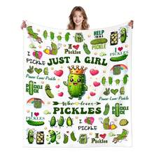 Funny Pickle Blanket Gifts For Women Men   Pickle Lovers,Flannel Pickles Throw Blankets Pickles Stuff Gifts For Birthday Christmas 50"X40" Pop  Gift (Multiple Sizes Available) Nordic Style Acrylic Rectangular Office Nap Sofa Blanket, Air Conditioning Blanket, Knitted Small Blanket, Shawl Cover Blanket, Bed End Blanket Soft & ,Skin-Friendly Multi-Size Versatile Blanket ,Lettering Numbers Doodle Christmas Blanket,Chicken PrintingPerfect Christmas, Halloween, Birthday Gift For Home Decor,Uplifting Gift For Friends, Family, Happy Valentine's Day,Happy New Year. - 彩色 - 查看 2