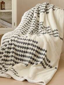 1 pieza Manta de felpa de tafetán gruesa y de doble cara, con acabado de bordes, manta casual para la siesta, adecuada para estancia en casa, dormitorio, hogar, sofá, puede usarse como manta para la siesta en la oficina, manta decorativa, manta de viaje, manta para el coche, también puede usarse como edredón