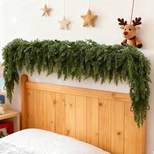 1PC Artificial Christmas Cedar Garland Green Faux Cedar Pine Garland For Fireplace Indoor Outdoor Fake Plants For Home Decor, Wedding Decor, Wedding Table Decorations, Autumn Home Decor, Room Decor, Balcony Decor, Kitchen Decor, Dining Room, Bedroom Accessories, Living Room Decor, Party Decorations, Halloween Decor, Christmas Decoration, Birthday Party, Wall Decor, House Decor, Birthday Gifts Pumpkin Vase Arden Decor