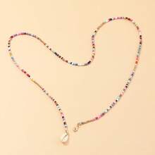 Gargantilla bohemia de cuentas multicolor, collar apilable con cuentas de semillas Y2K y colgante de concha, collar bohemio de playa de verano para mujer - collar bohemio - Ver 3