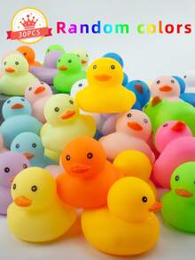 10/20/30pcs Pack Solid Color Squeeze Squeaky Cute Little Duck PVC Plastic Floating Water Pool Toys, Stress Relief & Party Favors, Suitable For All Seasons,Mini Rubber Ducks,Summer Toy,Water Squishy
