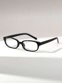 1 Pair Women's Rectangular Slim Retro Versatile Street Style Quality Clear Lens Glasses