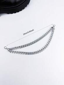 1 قطعة سلسلة زخرفية ذات طبقتين بطراز بانك للأحذية الكبيرة، إكسسوار رائع للزينة DIY، ملابس الحفلات، تزيين الأحذية للنساء والرجال